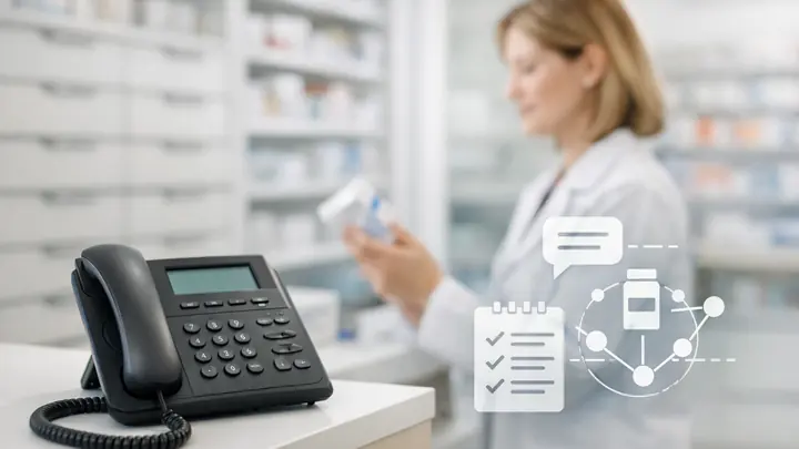 Editorial zu KI Telefonassistenz in einer Apotheke mit Rezeptanfragen und Verf&uuml;gbarkeitspr&uuml;fung